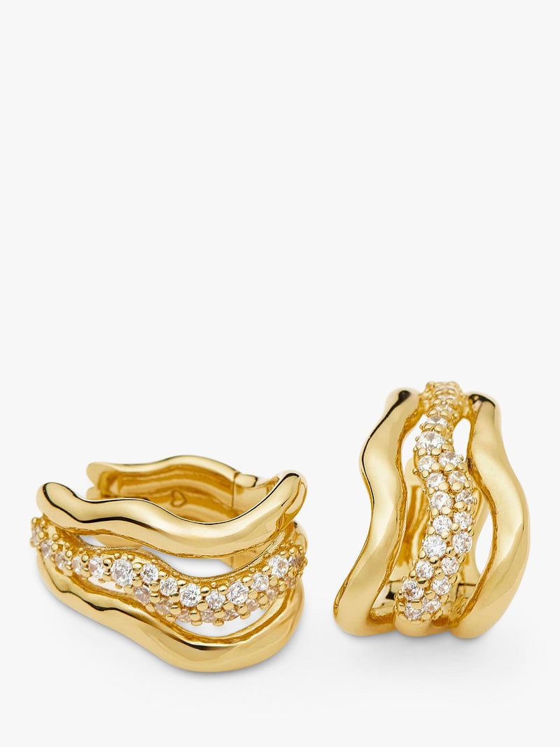 Missoma Molten Snow triple small hoop earrings, UK version