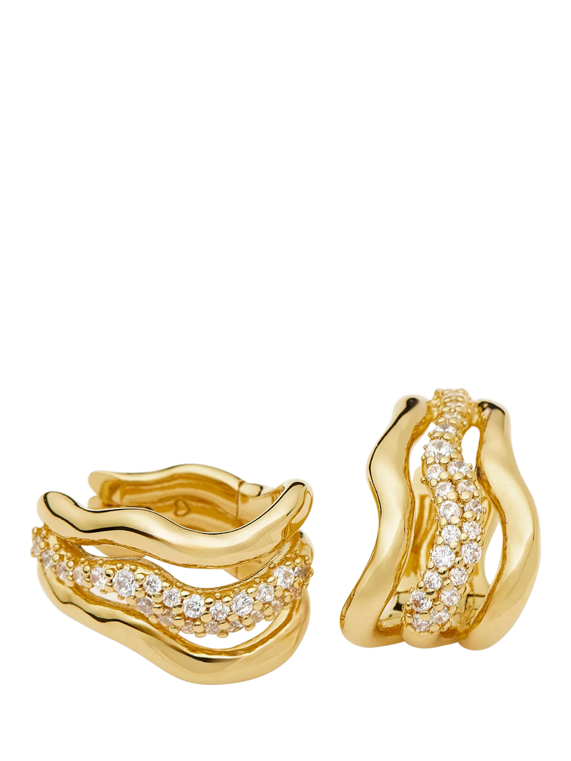 Missoma Molten Snow triple small hoop earrings, UK version