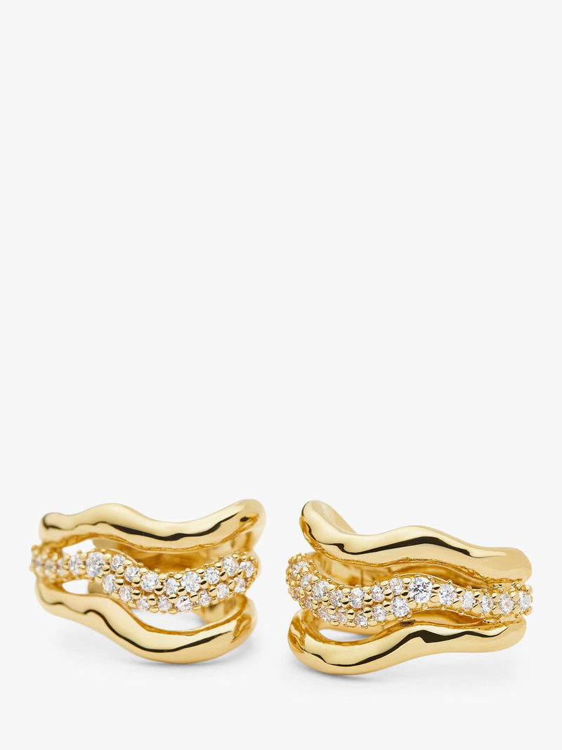 Missoma Molten Snow triple small hoop earrings, UK version