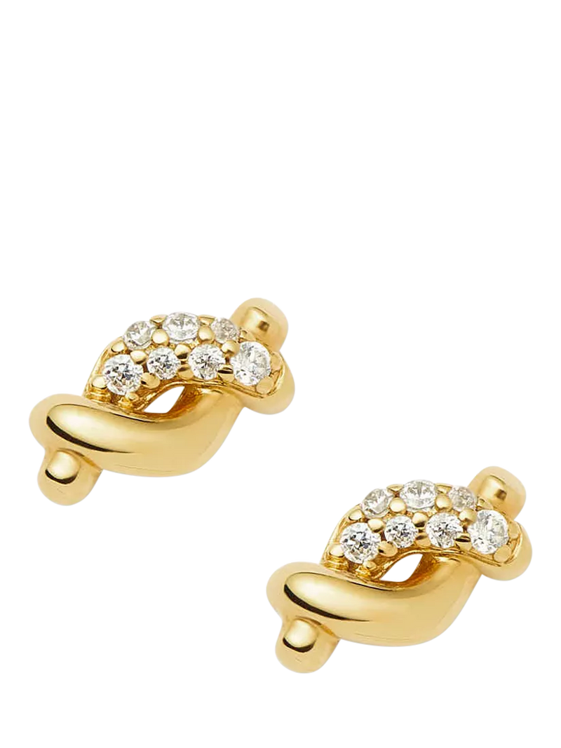 Missoma Molten Snow gold stud earrings, imported from the UK