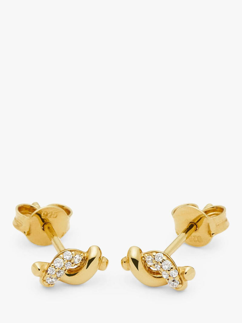 Missoma Molten Snow gold stud earrings, imported from the UK