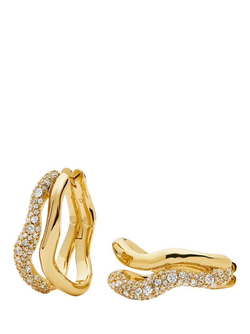 Missoma double hoop earrings gold medium, imported from the UK
