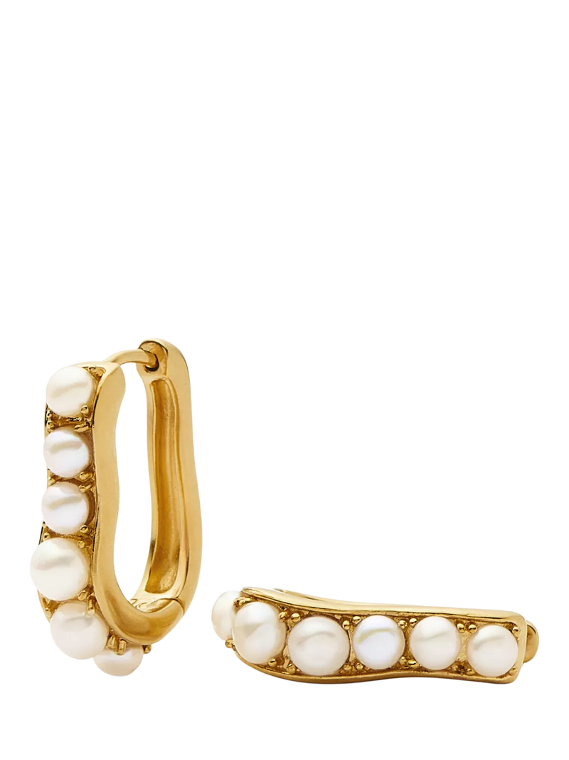 Missoma Ovate Pearl gold hoop earrings (British brand)