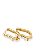 Missoma Ovate Pearl gold hoop earrings (British brand)