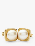 Missoma square pearl stud earrings gold - British product