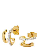 John Lewis Missoma Classic Double Huggie Hoop Earrings, Gold- Buy online at McGrocer