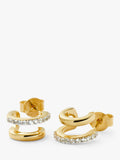 Missoma gold double huggie hoop earrings with cubic zirconia, UK version