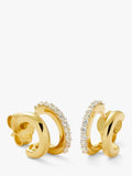 Missoma gold double huggie hoop earrings with cubic zirconia, UK version