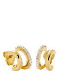 Missoma gold double huggie hoop earrings with cubic zirconia, UK version
