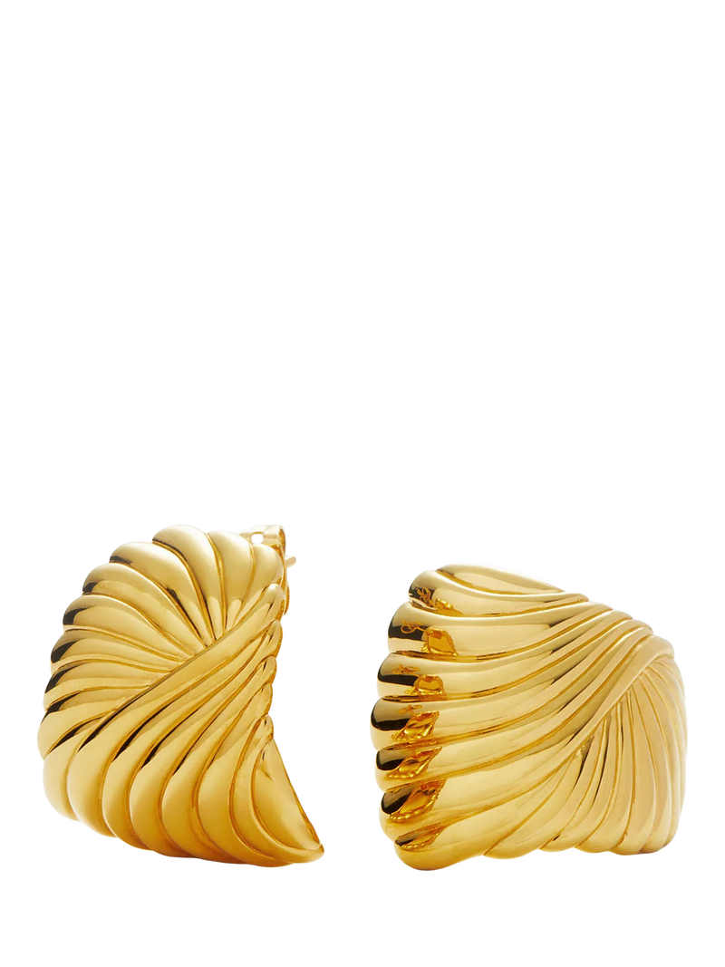 Missoma gold ripple stud earrings (British brand)