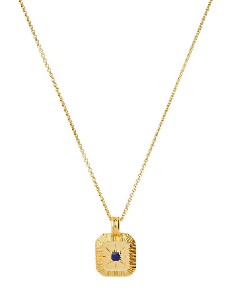 Missoma Amethyst Birthstone Ridged Pendant Necklace