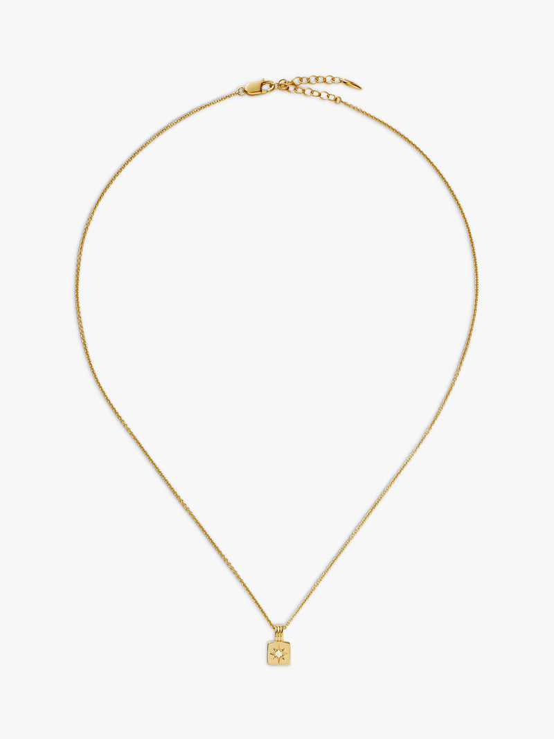 Missoma gold birthstone pendant necklace cubic zirconia (British brand)