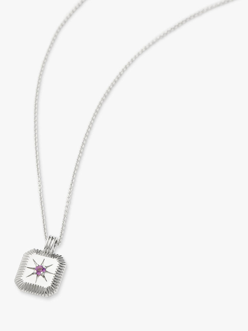 Missoma birthstone pendant necklace amethyst sterling silver - British product