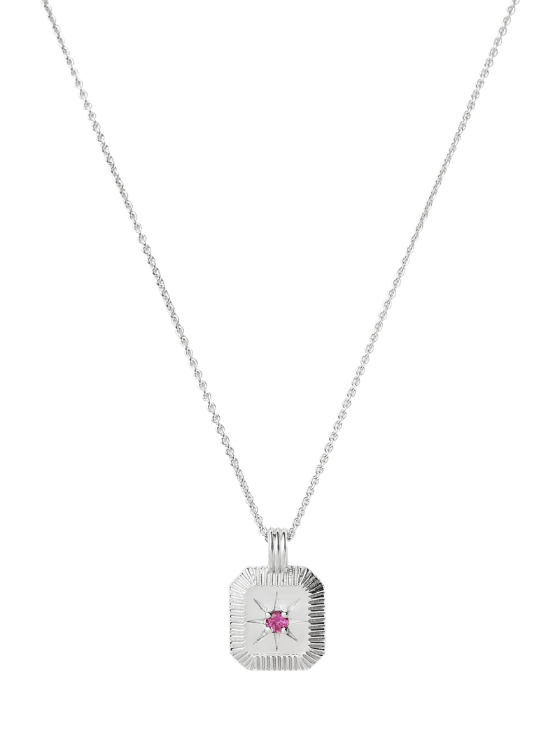 Missoma Birthstone Ridged Pendant Necklace