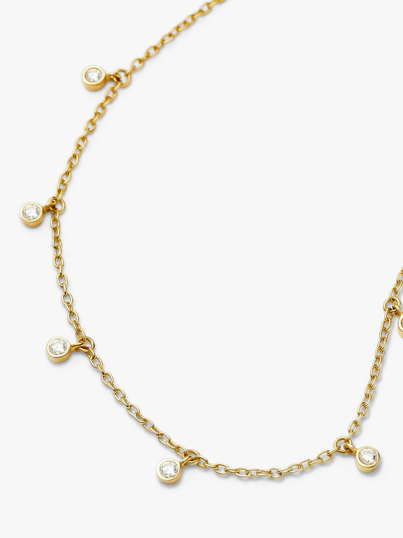 Missoma crystal drop choker necklace in gold 38cm (British brand)