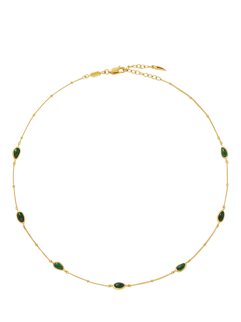 Missoma gold malachite choker necklace 42cm (British brand)