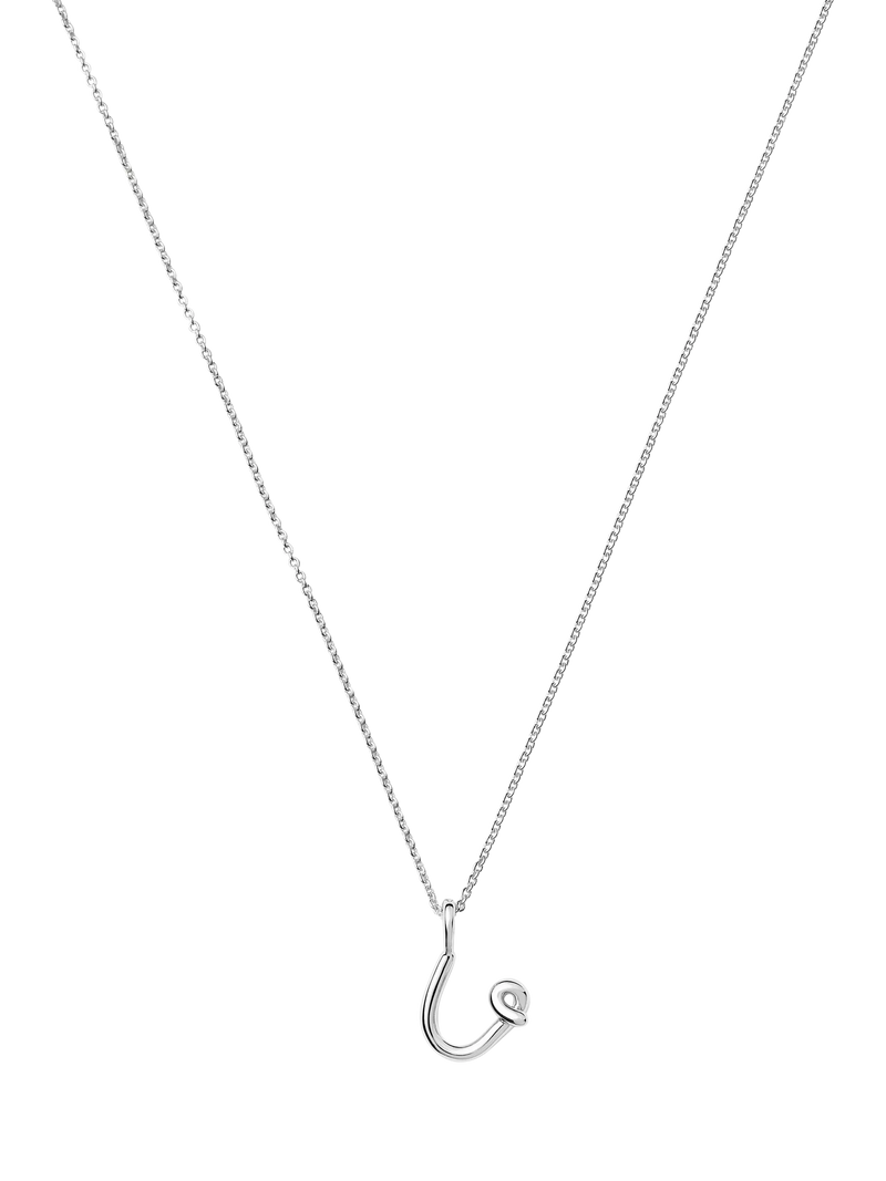 Missoma Curly Molten Mini Initial Pendant Necklace, U