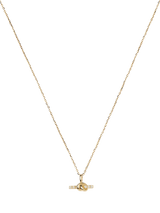 John Lewis Missoma 14ct Yellow Gold Knotted Diamond T-Bar Necklace- Buy online at McGrocer