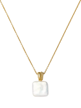John Lewis Missoma Square Baya Pendant Necklace Gold/Pearl- Buy online at McGrocer