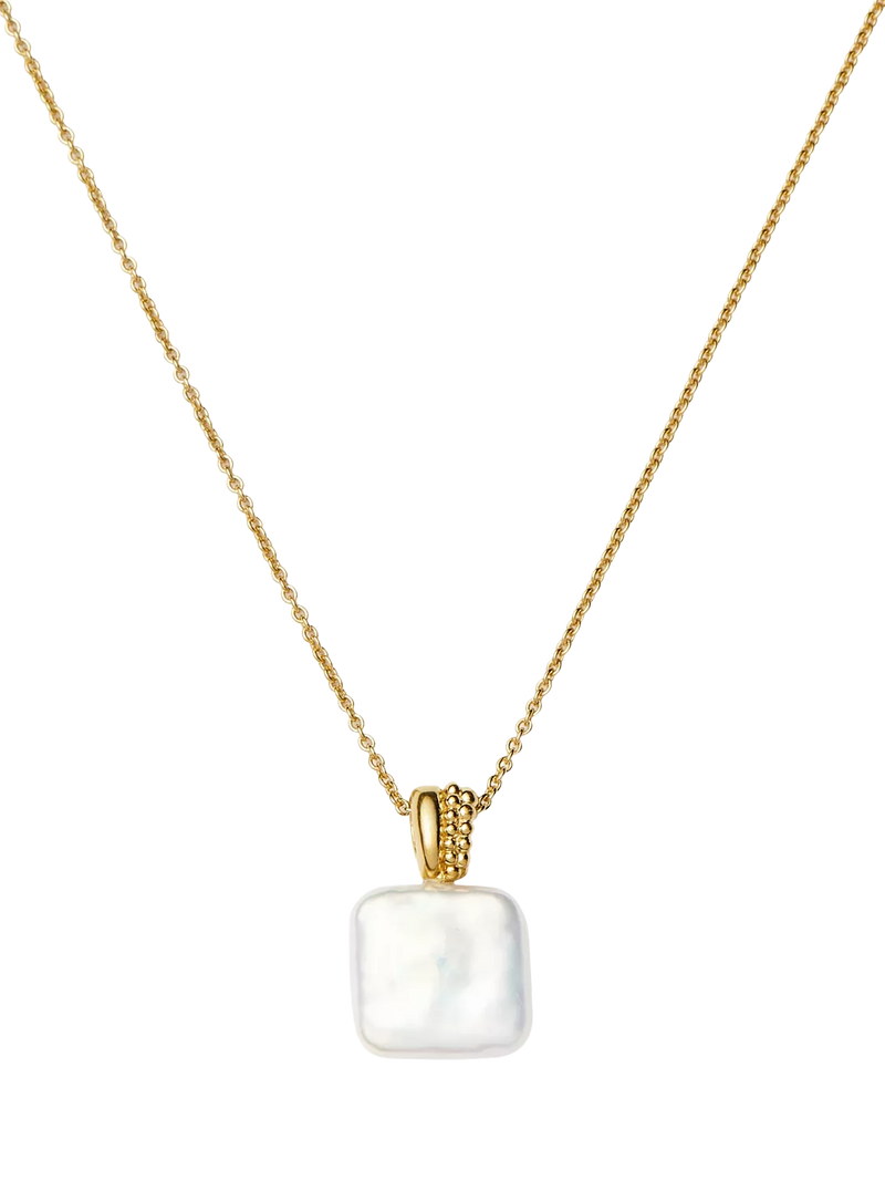 Missoma Square Baya pendant necklace gold pearl - British product