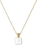 Missoma Square Baya pendant necklace gold pearl - British product