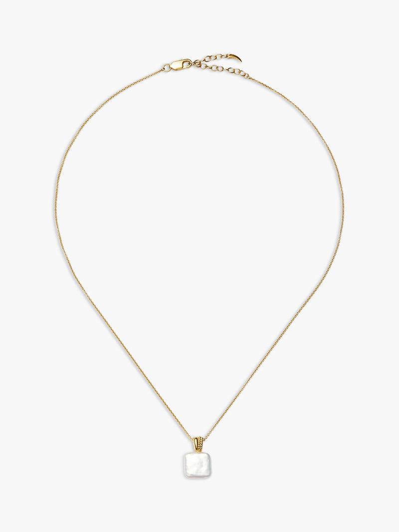 Missoma Square Baya pendant necklace gold pearl - British product