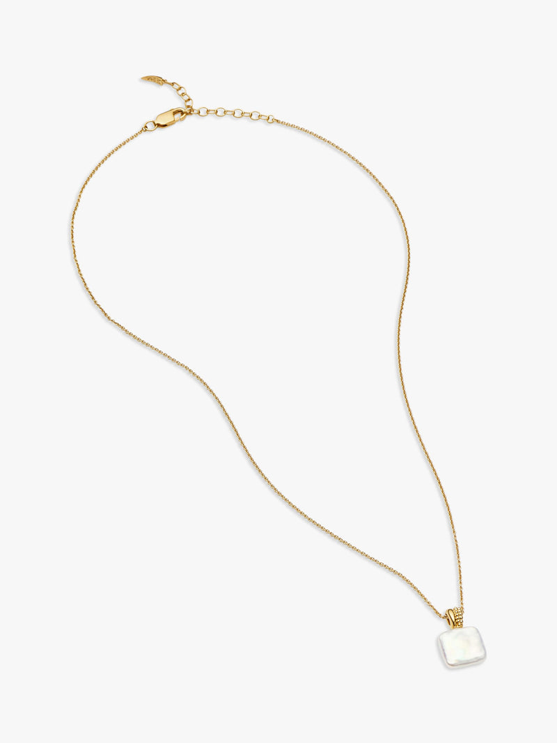 Missoma Square Baya pendant necklace gold pearl - British product