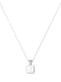 Missoma square pearl baya pendant necklace silver (British brand)