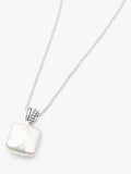 Missoma square pearl baya pendant necklace silver (British brand)