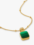 Missoma square malachite pendant necklace gold 45cm chain (British brand)