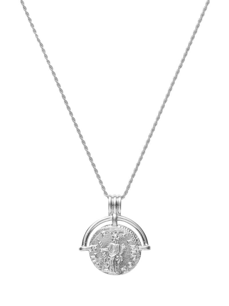 Missoma coin pendant necklace silver, UK version