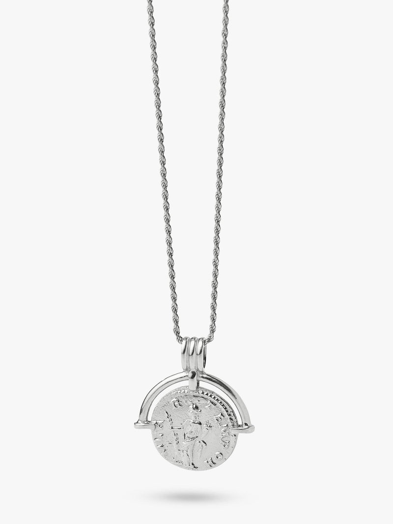 Missoma coin pendant necklace silver, UK version