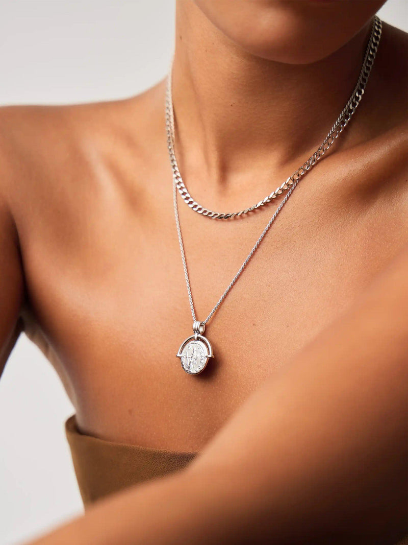 Missoma coin pendant necklace silver, UK version