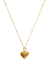 John Lewis Missoma Ridge Heart Charm Pendant Necklace Gold Plated 56cm- Buy online at McGrocer