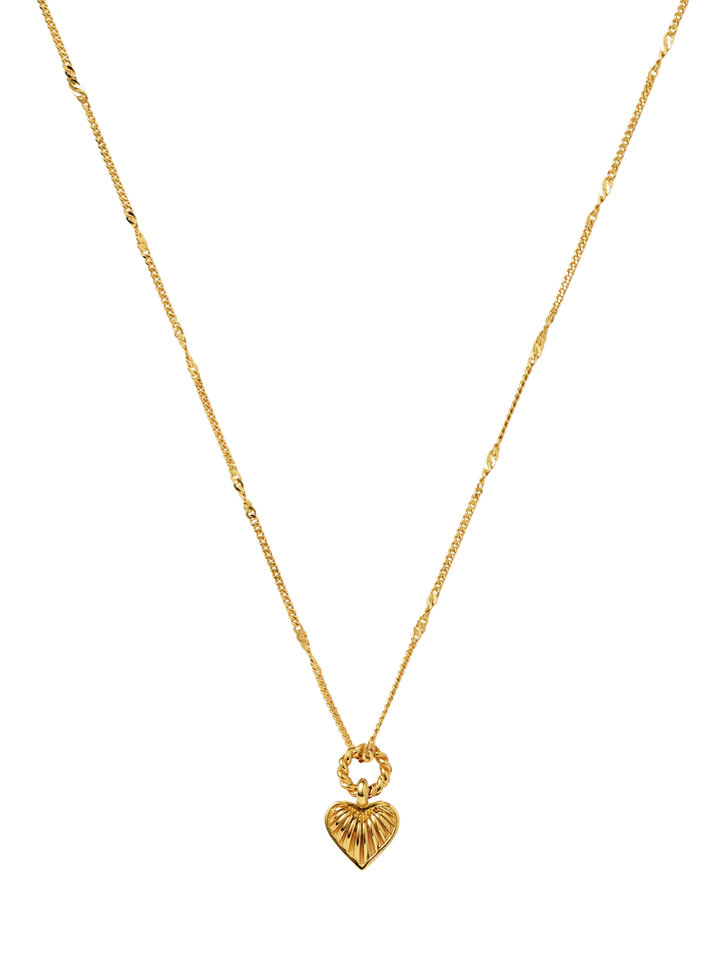 Missoma mini heart pendant in gold vermeil - British product