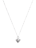 Missoma Ridge Heart Charm Pendant Necklace Gold Plated 56cm