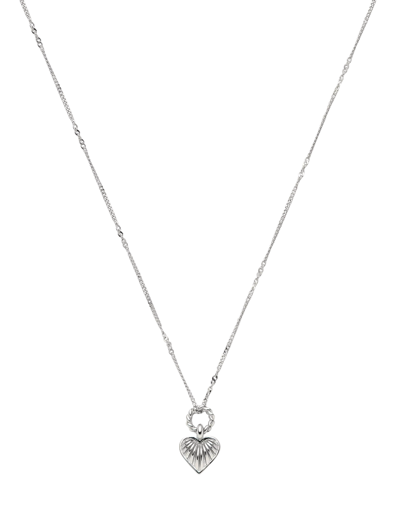 Missoma Mini Ridge Heart Charm Pendant Necklace