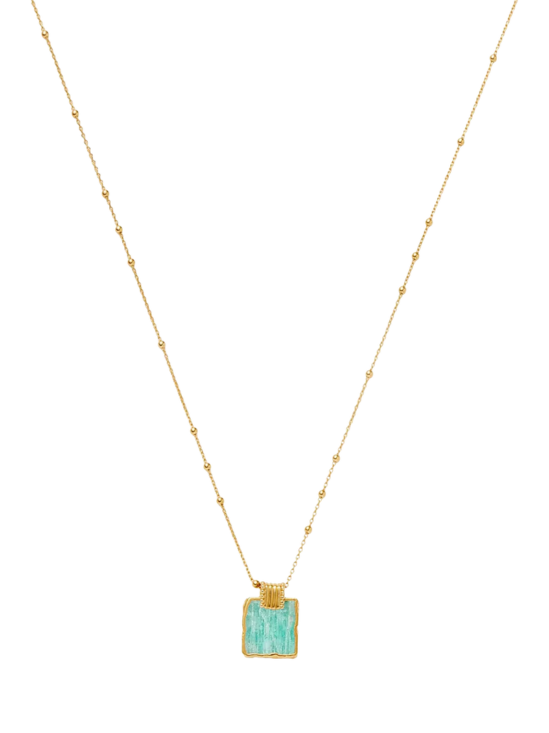 Missoma Lena Charm Necklace gold plated amazonite 50cm, UK version