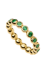 John Lewis Missoma Beaded Eternity Stacking Ring, Gold/Green- Buy online at McGrocer