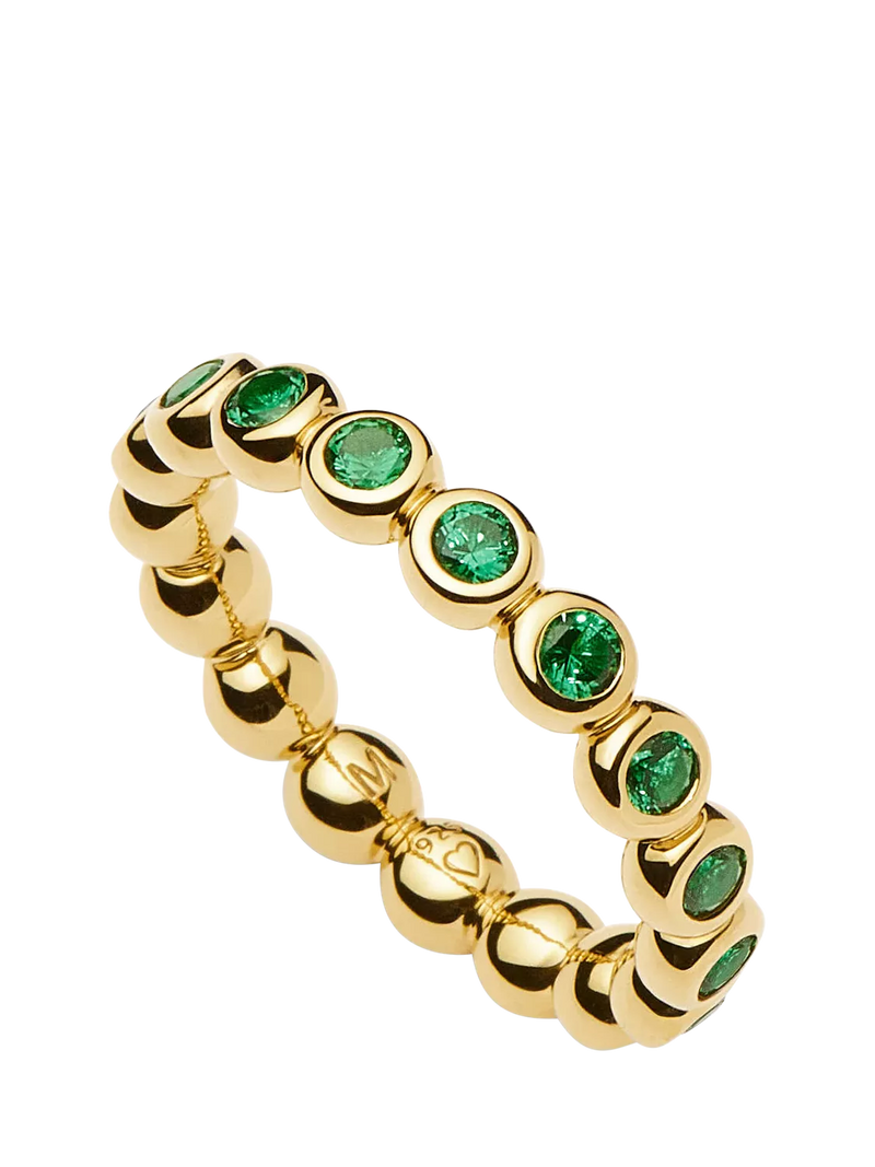 Missoma emerald green beaded eternity ring - British product