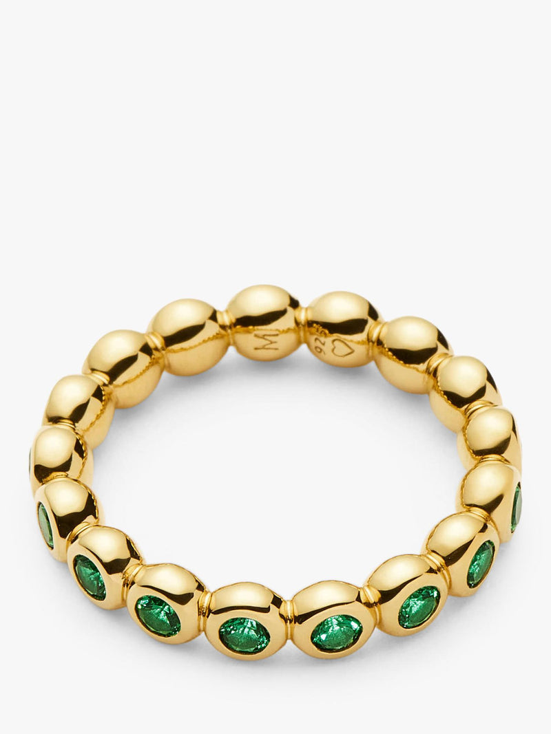 Missoma emerald green beaded eternity ring - British product