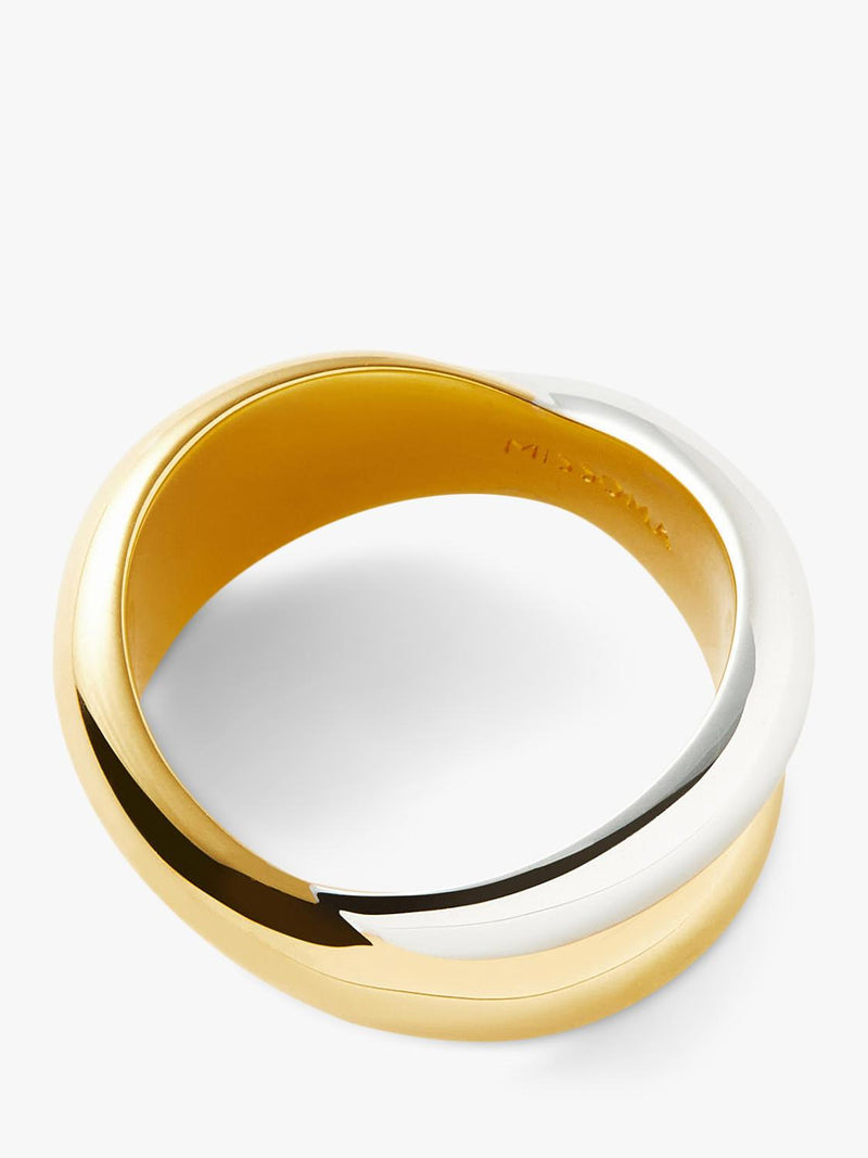 Missoma chunky cross over statement ring gold silver - British product