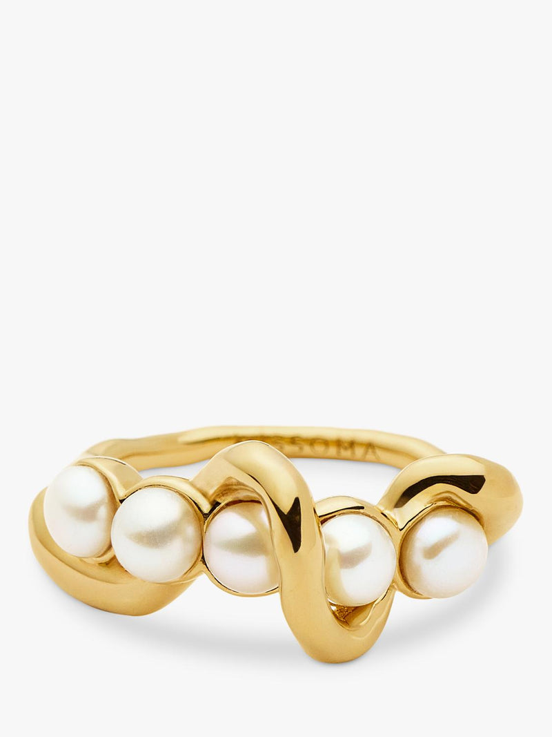 Missoma molten pearl statement ring gold, UK version