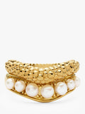 Missoma Baya Textured Pearl Stacking Ring Set Pack of 2 (British brand)