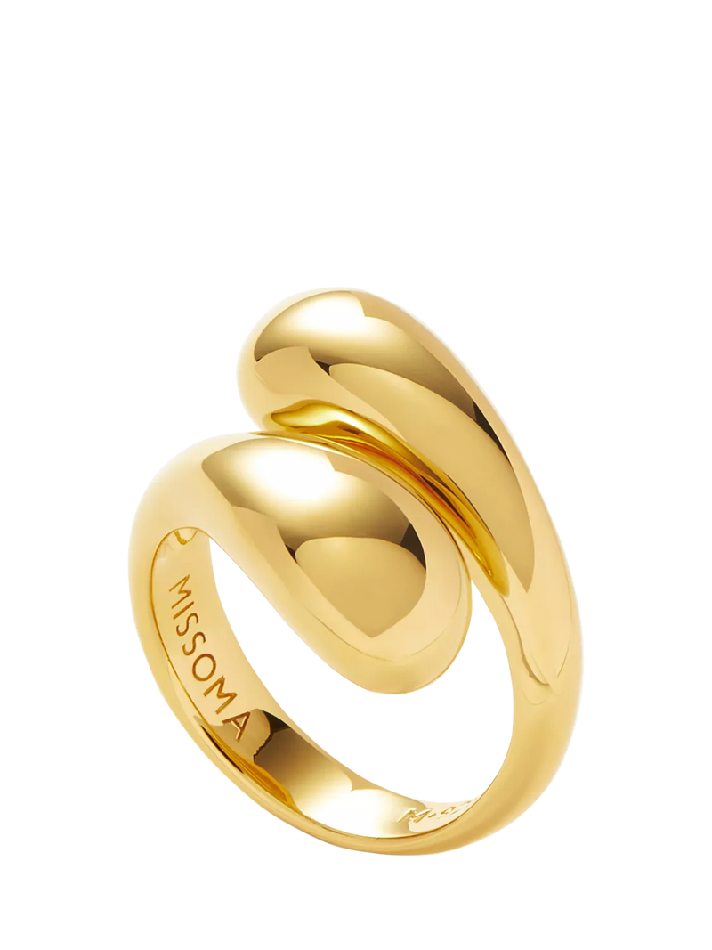 Missoma gold vermeil sculptural twist ring, UK version