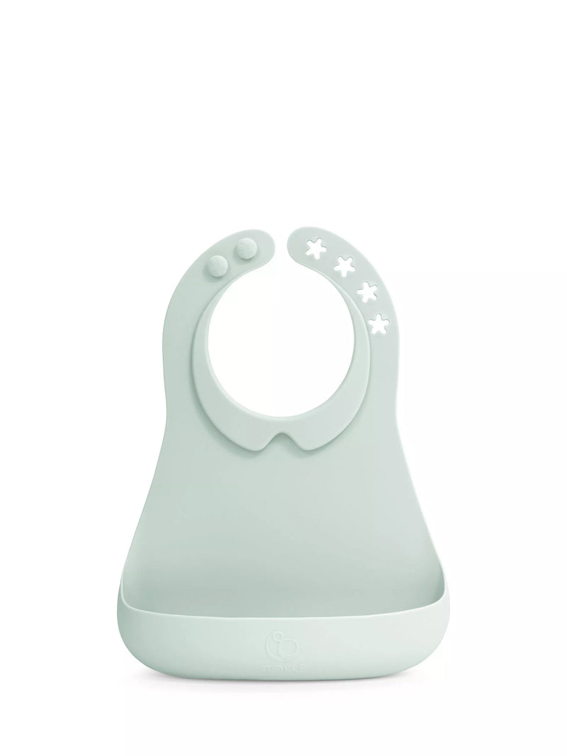 Stokke Munch Bib soft mint silicone baby bib (British brand)