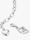 THOMAS SABO double heart crystal charm in silver - British product
