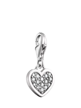 John Lewis THOMAS SABO Crystal Heart Charm, Silver- Buy online at McGrocer