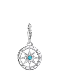 Thomas Sabo compass charm silver with turquoise cubic zirconia (British brand)