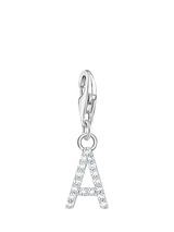 John Lewis THOMAS SABO Cubic Zirconia Letter Charm Pendant- Buy online at McGrocer